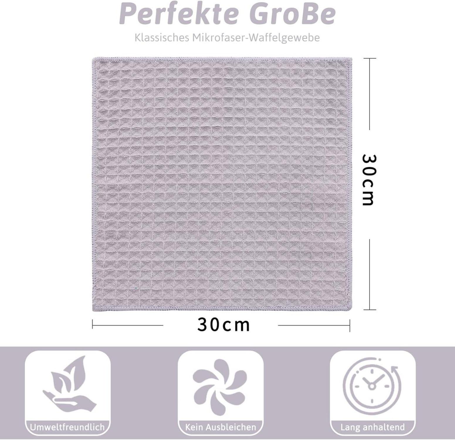 6er-Set Saugfähige Microfasertücher 30x30 cm Grau