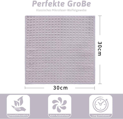 6er-Set Saugfähige Microfasertücher 30x30 cm Grau