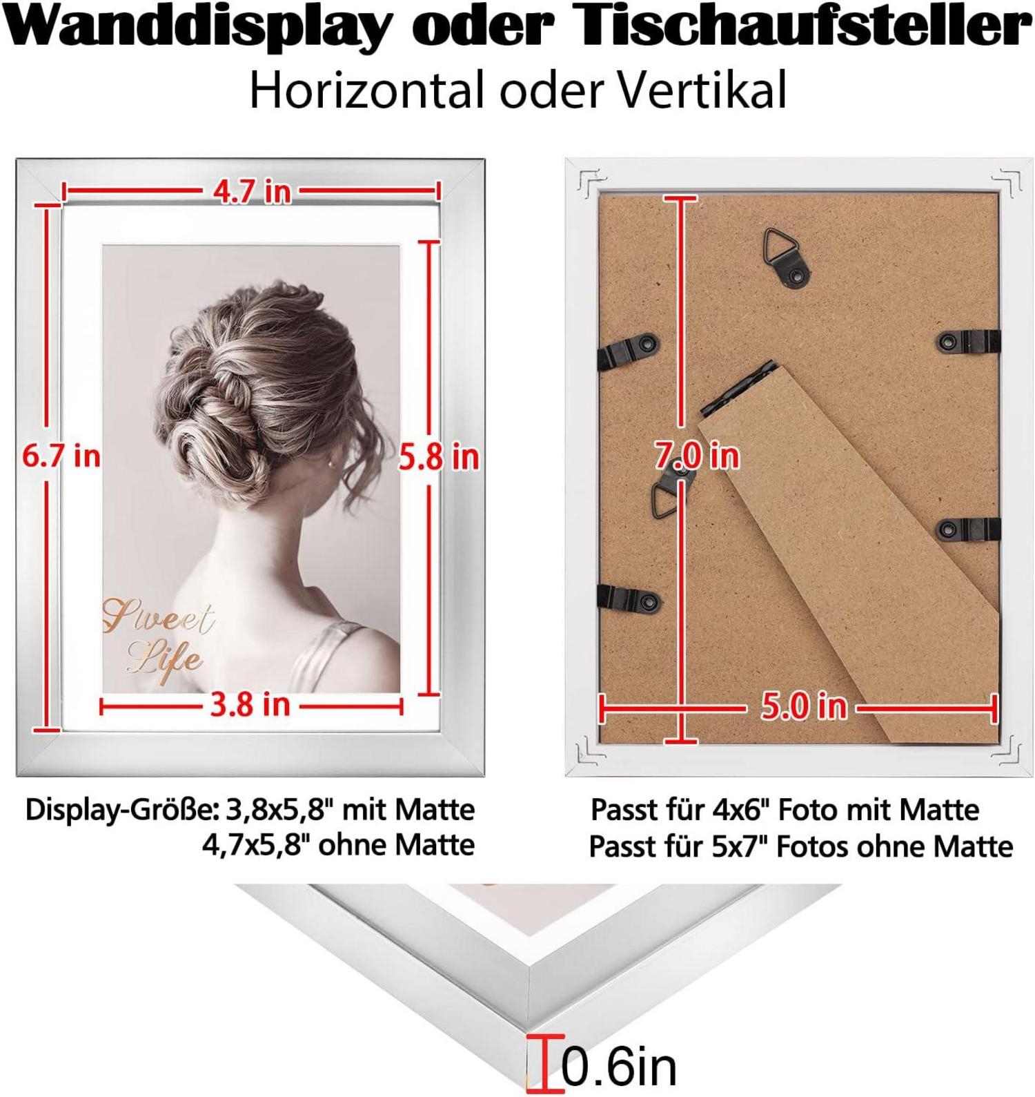 Egofine Bilderrahmen 13x18 cm 4er-Set Holz-Verbund mit