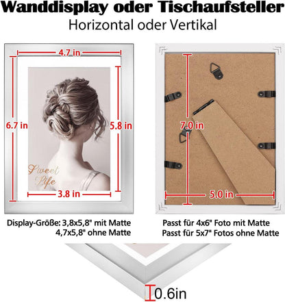 Egofine Bilderrahmen 13x18 cm 4er-Set Holz-Verbund mit