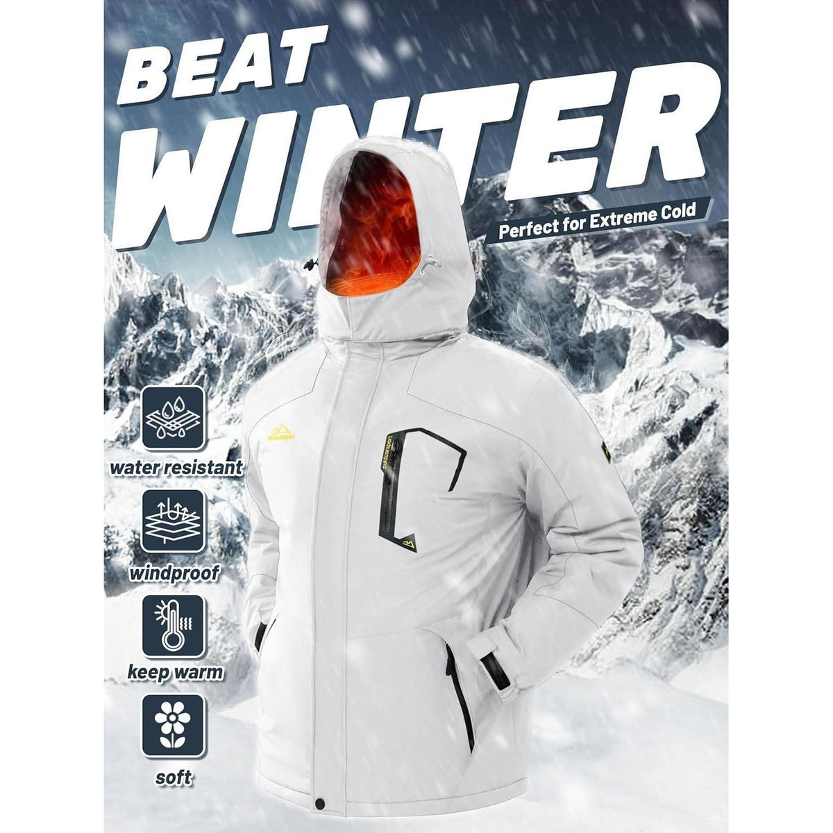 Herren Winterjacke wasserdicht & winddicht mit Fleece-Futter