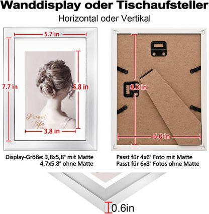 Egofine Bilderrahmen Holz 15x20 cm Acrylglas MDF 4er-Set