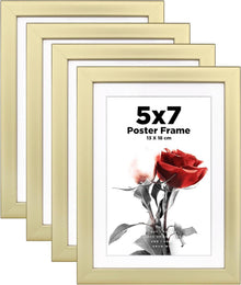 4er-Set Bilderrahmen Egofine 13x18cm Gold mit Echtem Glas
