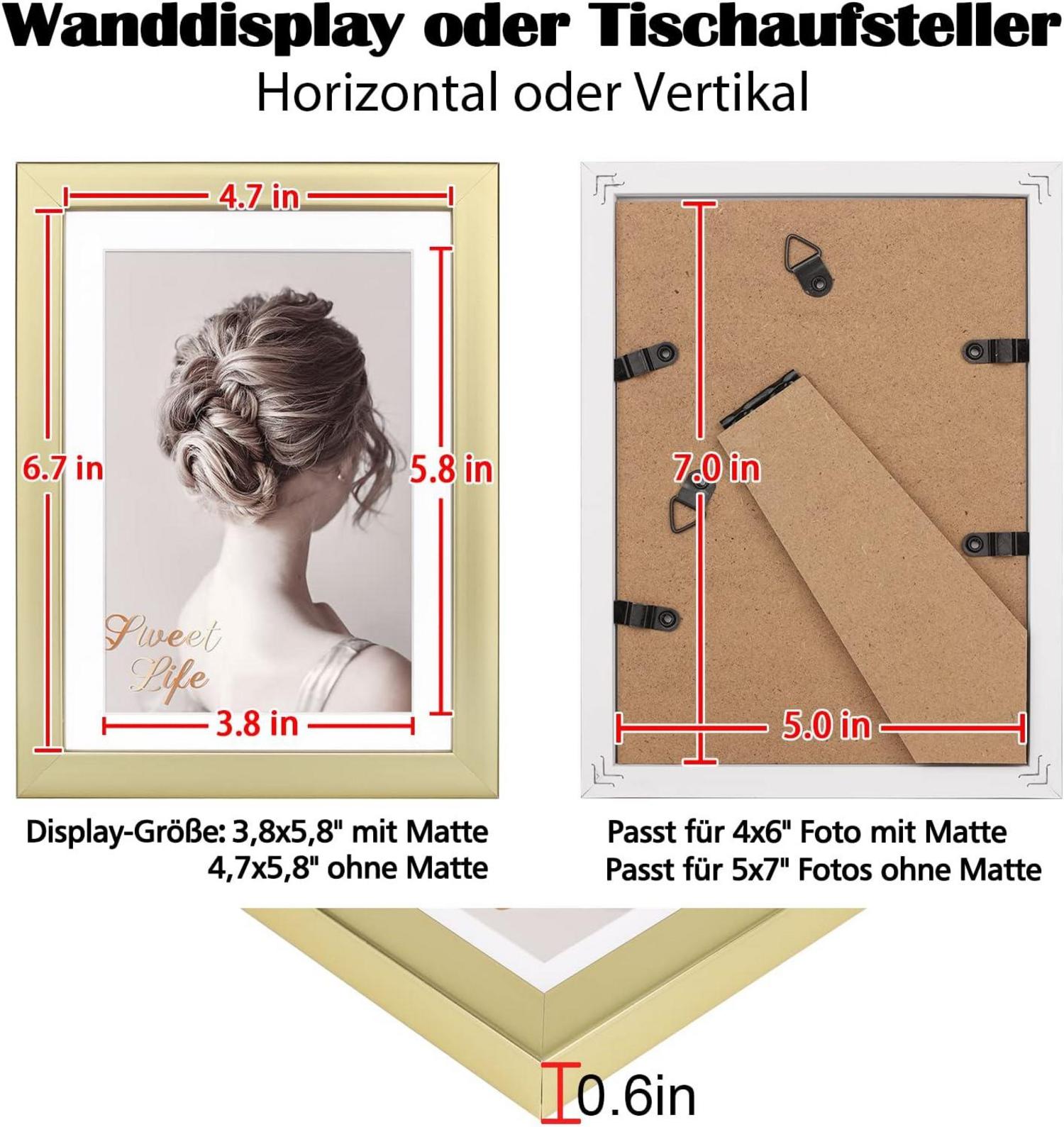 Egofine Bilderrahmen 13x18 4er-Set Holz-Verbund mit Echtglas