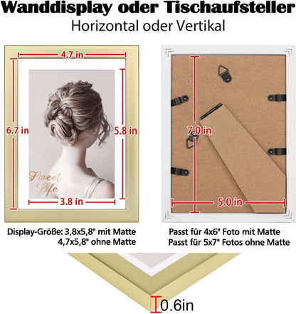 Egofine Bilderrahmen 13x18 4er-Set Holz-Verbund mit Echtglas