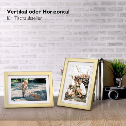 4er-Set Bilderrahmen Egofine 13x18cm Gold mit Echtem Glas