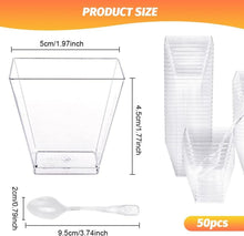 50 transparente Dessertbecher 60ml + Löffel Set Plastik