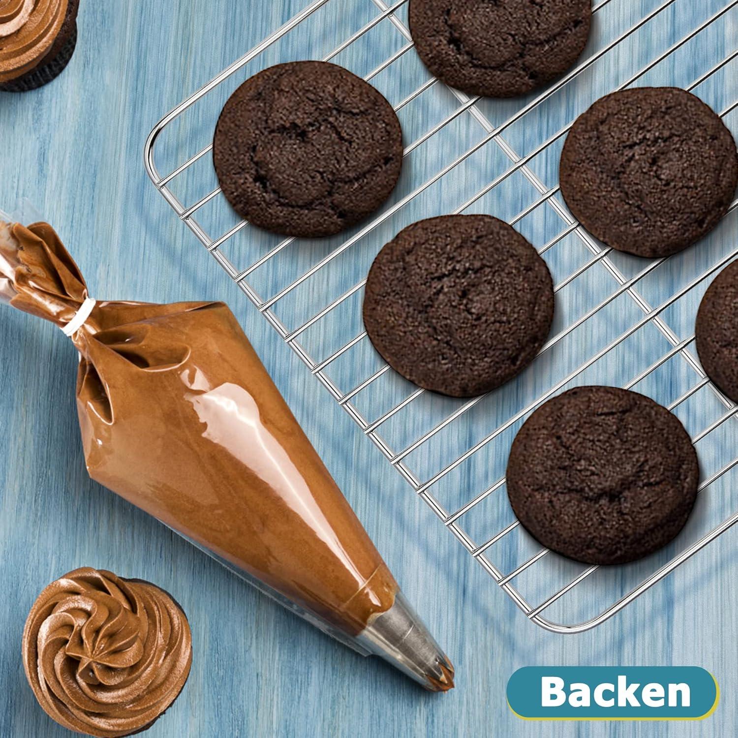 Abkühlgitter Edelstahl Rechteckig 2er-Set 29,5x23x1,5cm Silber