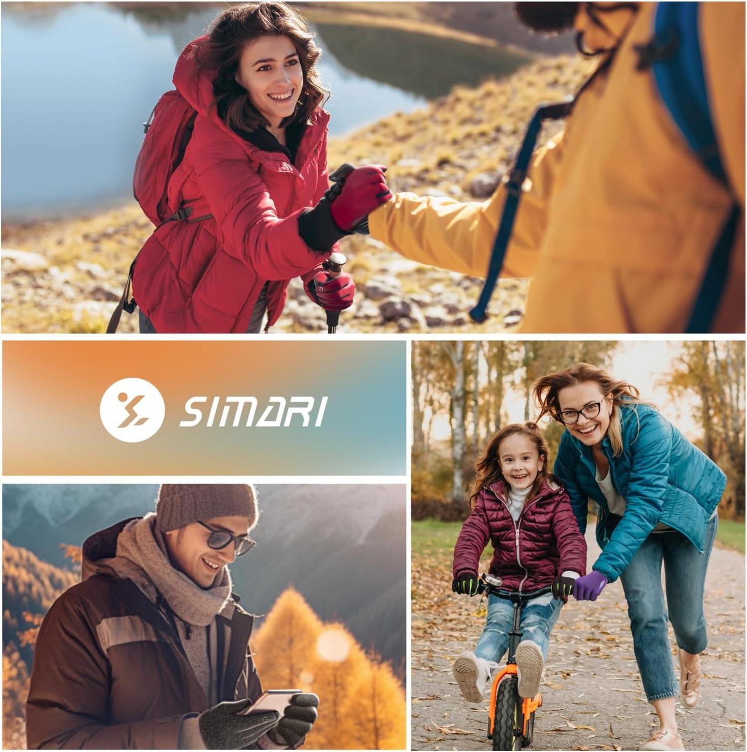 SIMARI Winter Thermo Handschuhe Touchscreen Winddicht Autofahren Radfahren