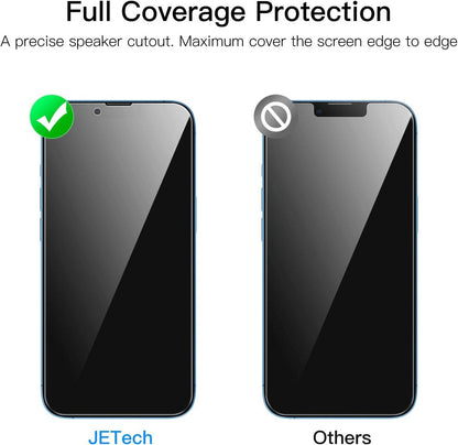 JETech iPhone 13/13 Pro 6,1 Zoll Sichtschutz Panzerglas Displayschutz 2 Stück