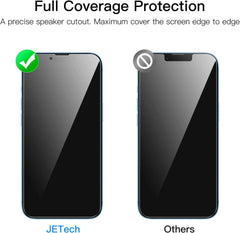 JETech iPhone 13/13 Pro 6,1 Zoll Sichtschutz Panzerglas Displayschutz 2 Stück