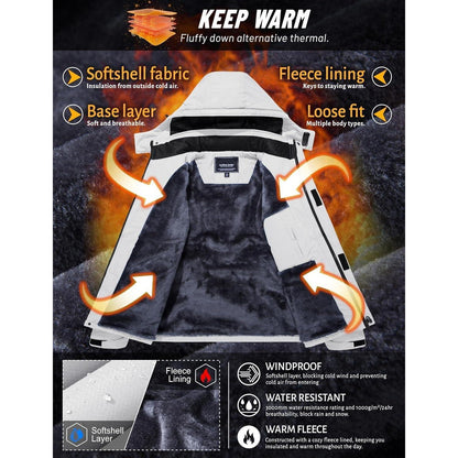 Herren Winterjacke wasserdicht & winddicht mit Fleece-Futter