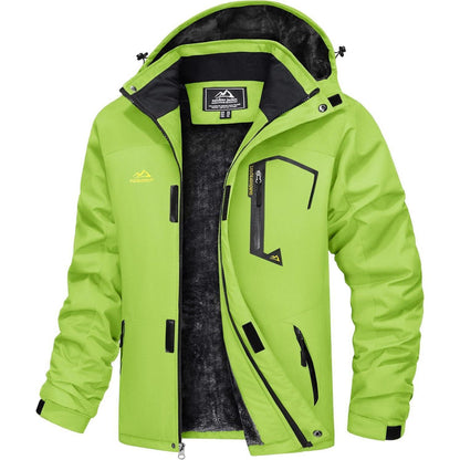 Herren Winterjacke wasserdicht & winddicht mit Fleece-Futter Neongrün