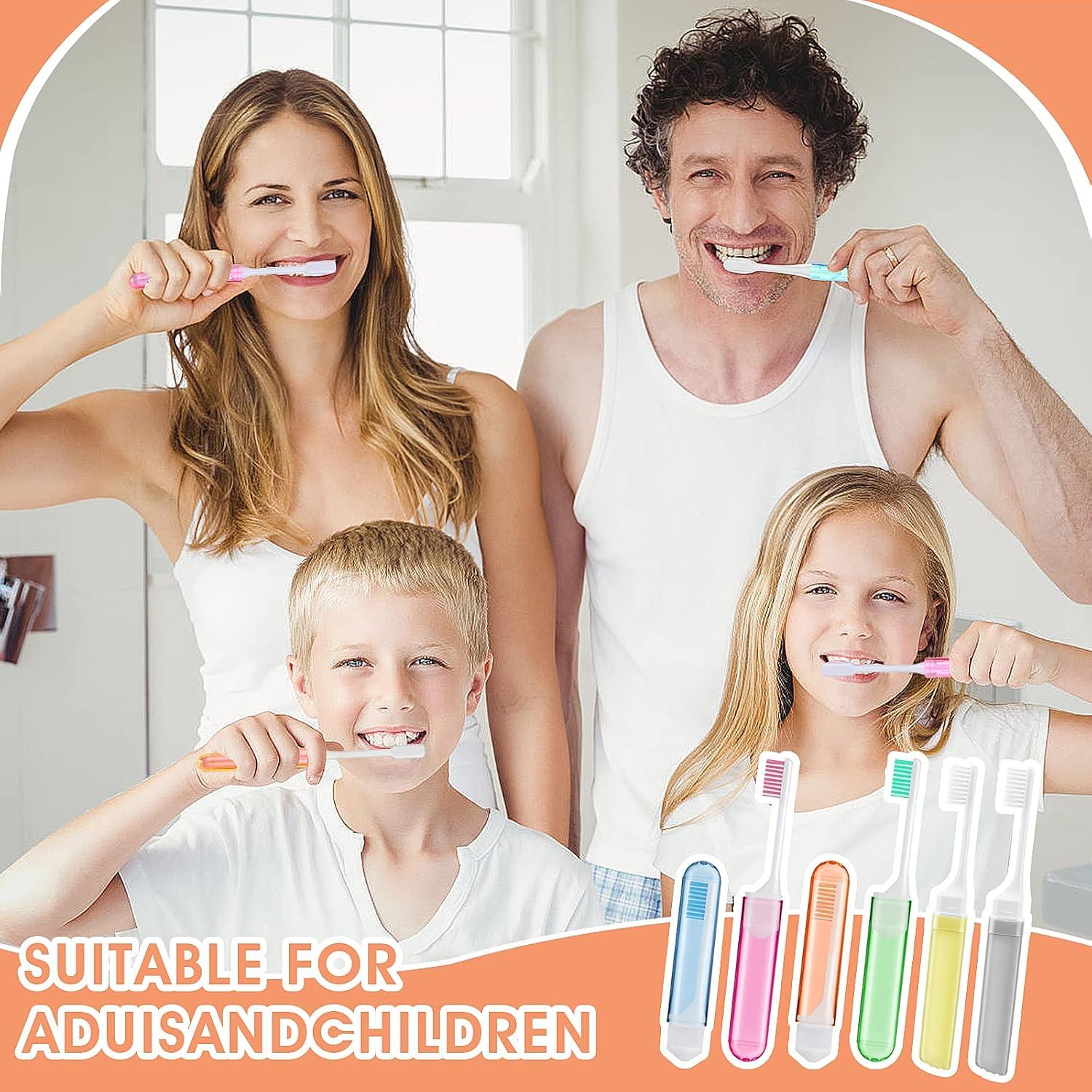 6er Pack faltbare Reisezahnbürsten für Camping und Reisen