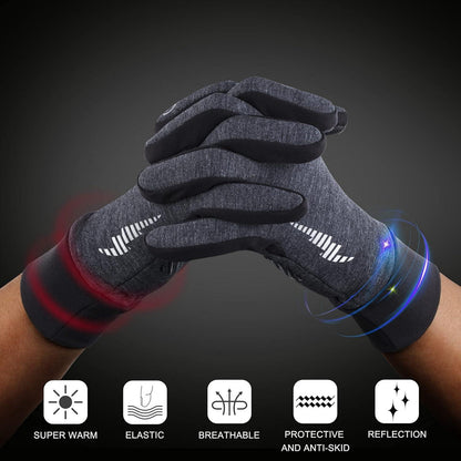 Winter Thermo-Handschuhe Winddicht Touchscreen Outdoor Schwarz XL