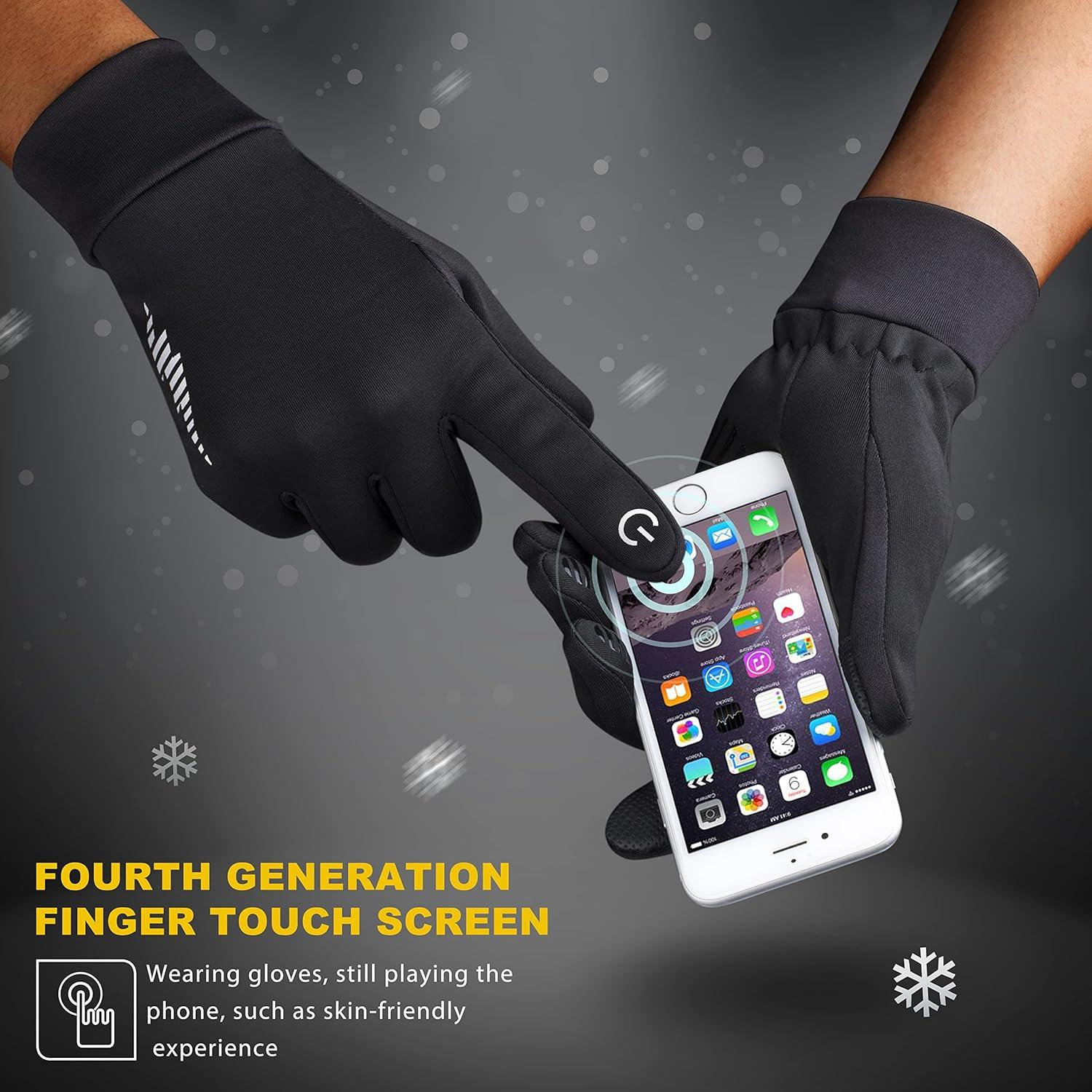Winter Thermo-Handschuhe Touchscreen Anti-Rutsch Winddicht Schwarz