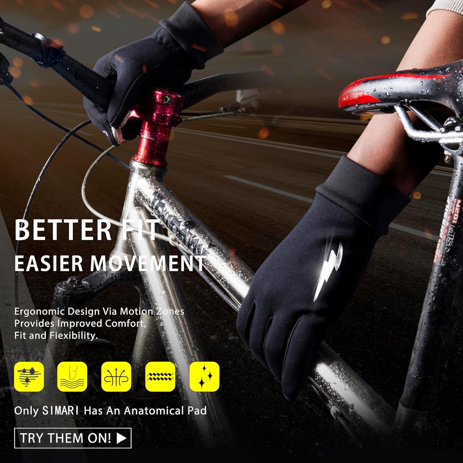 SIMARI Winter Thermo-Handschuhe Touchscreen Winddicht Antirutsch