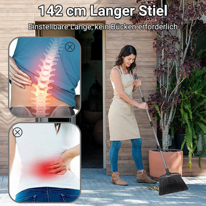 Besen mit Stiel - Professioneller Straßen- und Gartenbesen