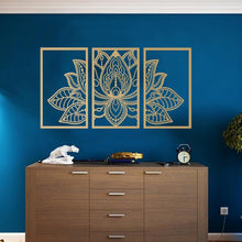 Lotus Blume Metall Wanddeko Set Religion Mandala Wohnzimmer Büro Yoga