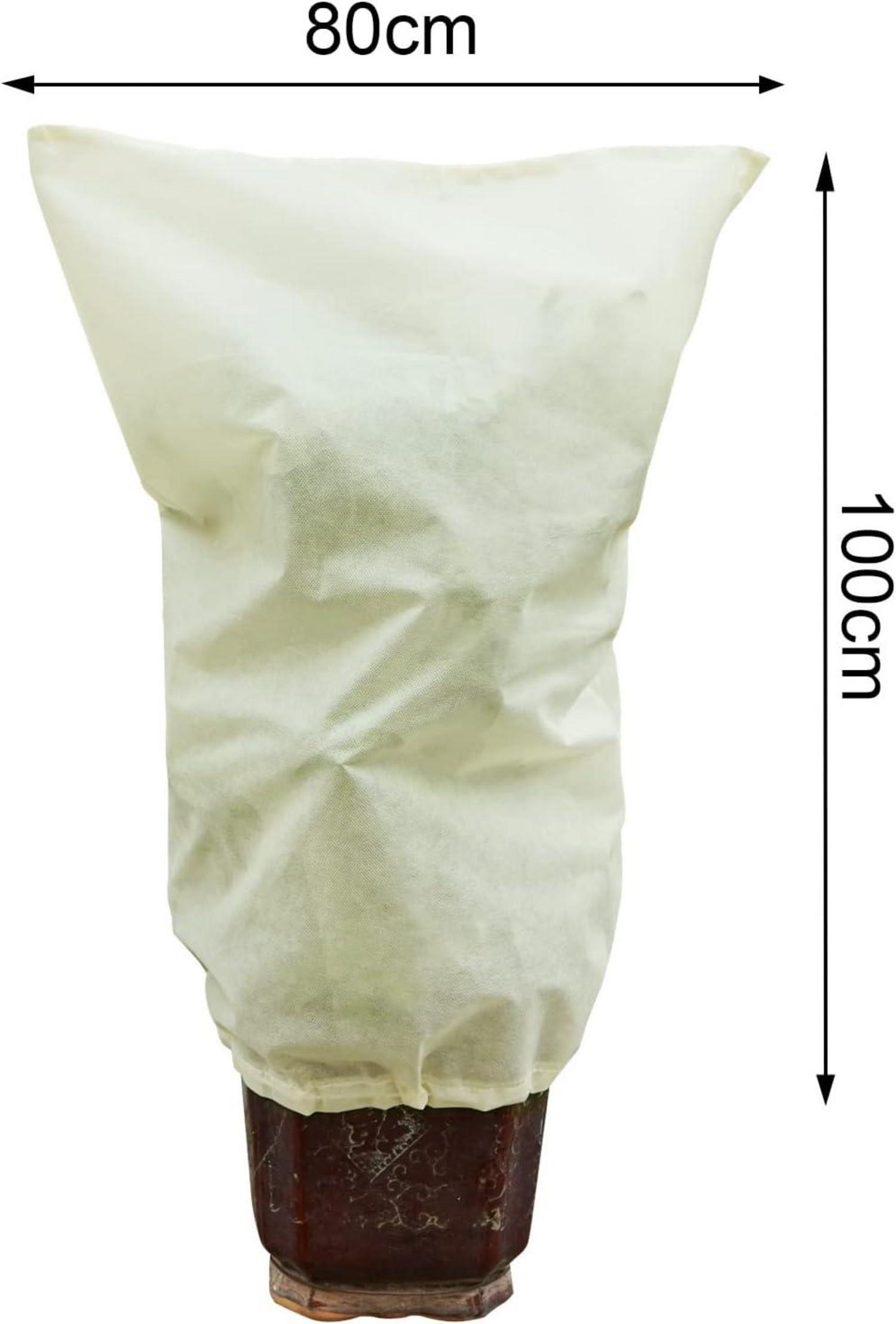2er Set Winterschutzhaube 80x100cm Pflanzenschutzvlies 50g/m² Beige