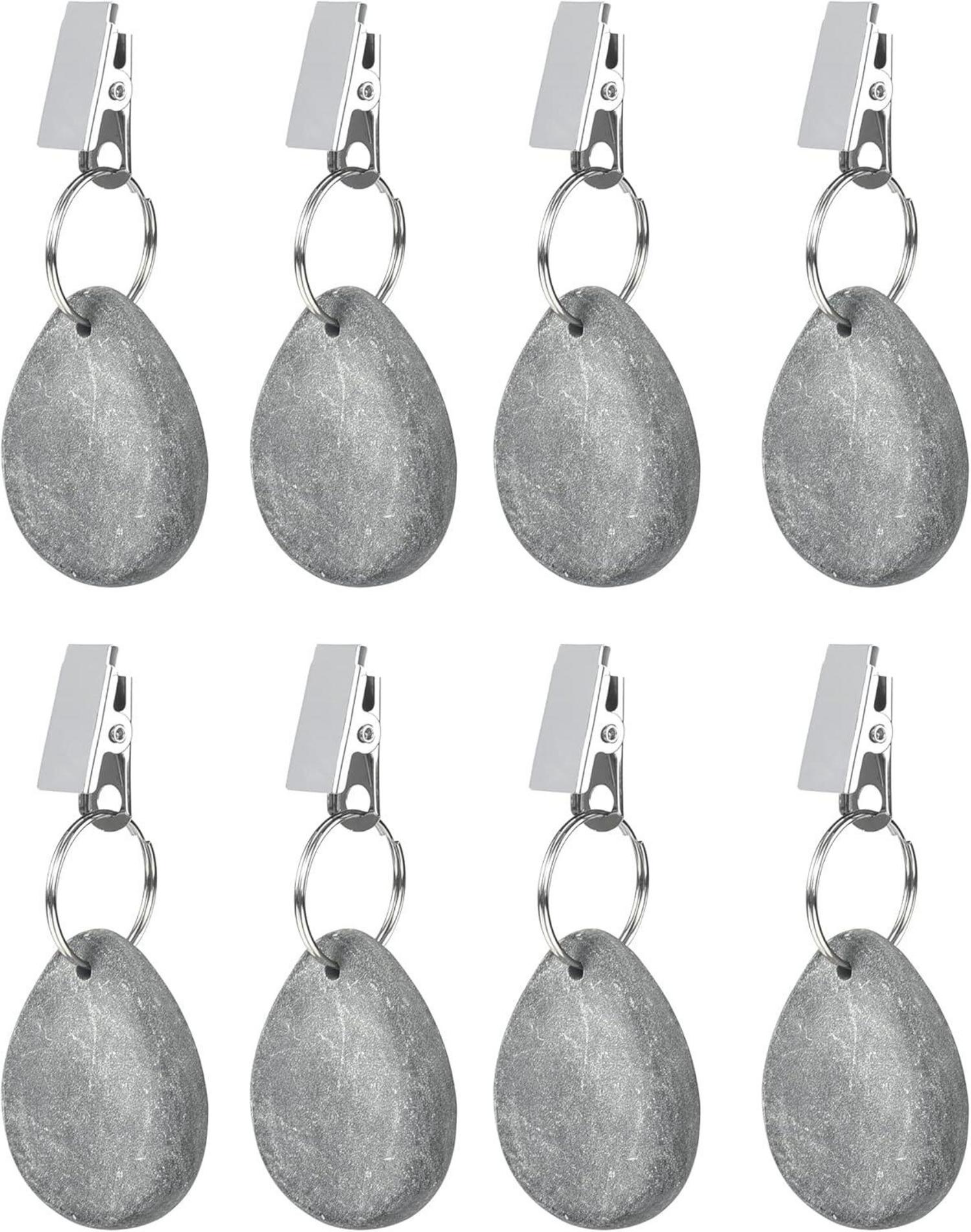 8er Set Tischdeckenbeschwerer Clips Naturstein Gewichte