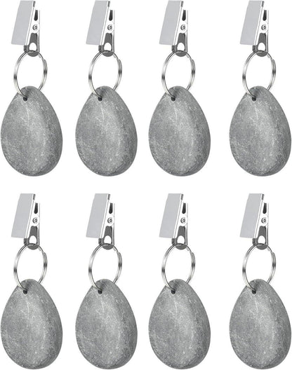 8er Set Tischdeckenbeschwerer Clips Naturstein Gewichte
