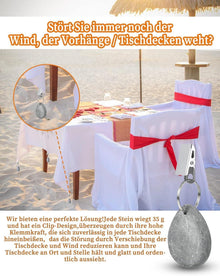 Tischdeckenbeschwerer Set Naturstein 8 Stück Clips für
