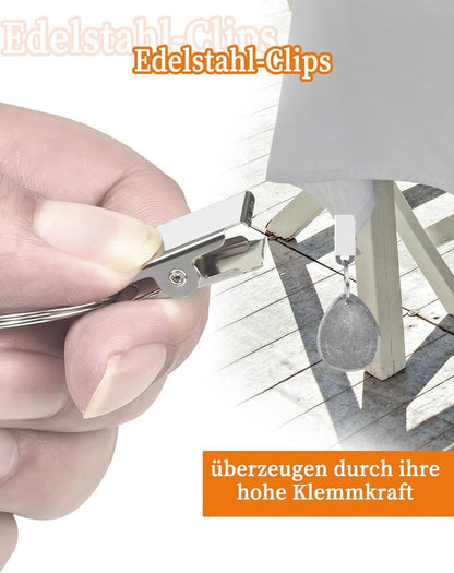 Tischdeckenbeschwerer Set 8 Stück Naturstein Clips Gewichte Schwer
