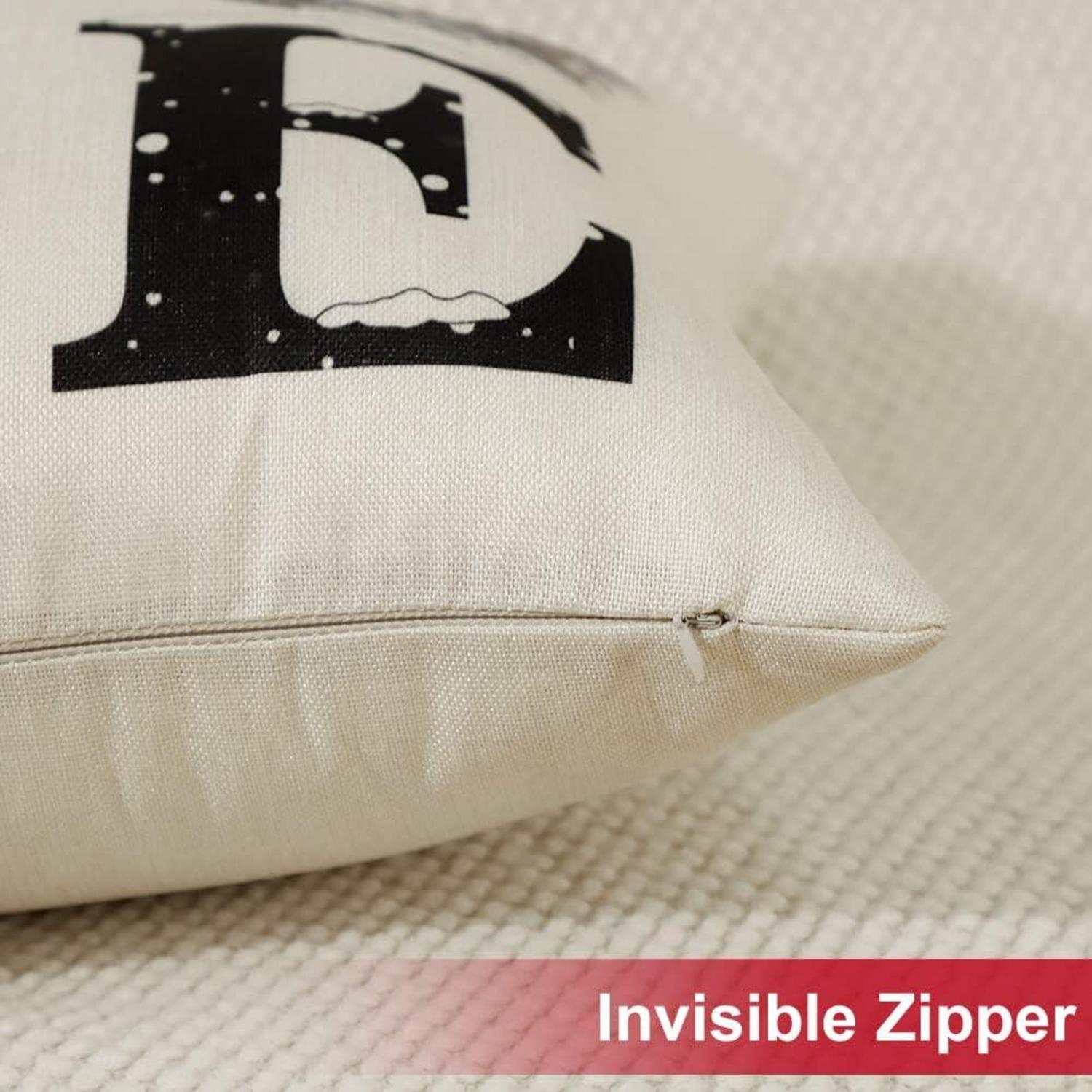 4er Set Weihnachten Kissenbezüge Leinen Deko Zierkissenbezug Sofa