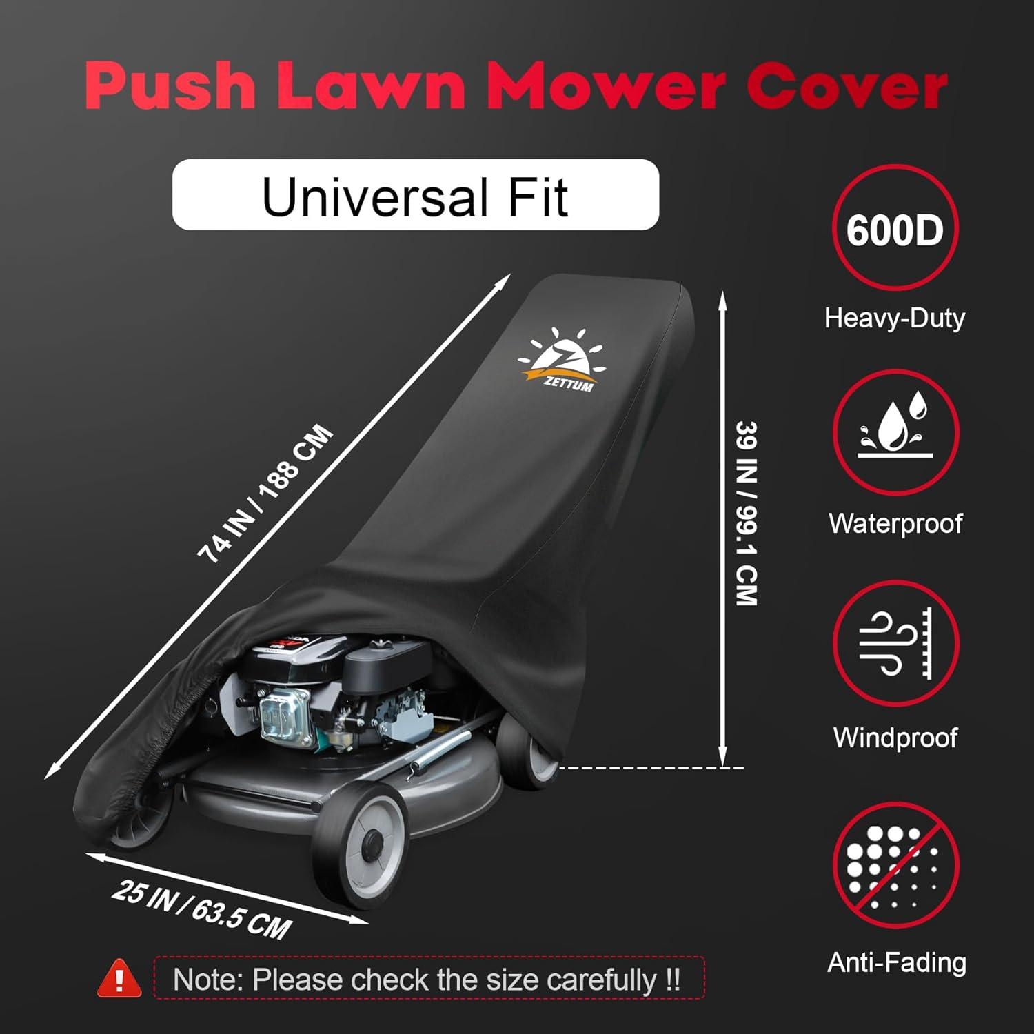 Zettum Rasenmäher Abdeckung 600D Oxford PU Wasserdicht Schwarzes Cover