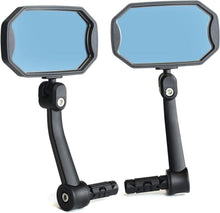 Fahrradspiegel blendfrei blau konvexe Glaslinse flacher Lenker