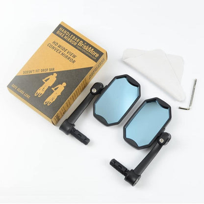 Fahrradspiegel blau konvexe Glaslinse blendfrei für Mountainbike PAAR
