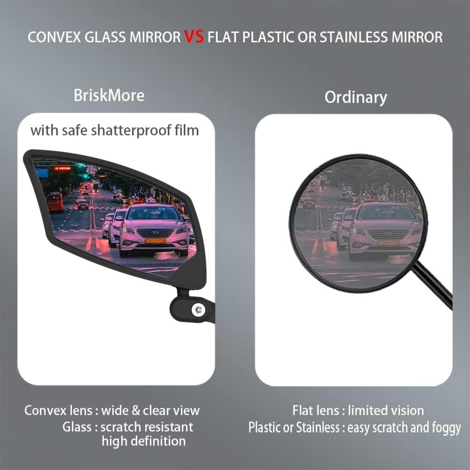 Lenker Fahrradspiegel kratzfeste Glaslinse drehbar sicher Rückansicht E:Blue Lens