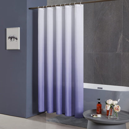 Schmaler Duschvorhang Polyester Weiß-Lila 100x200cm
