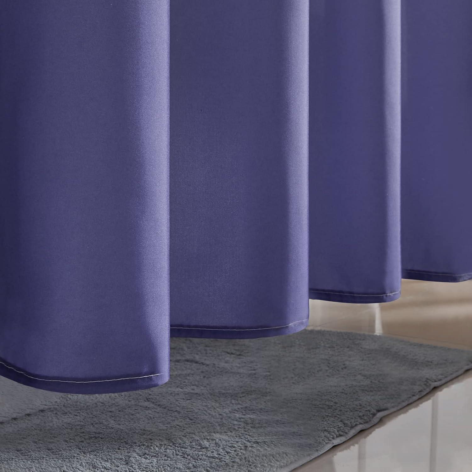 Duschvorhang Polyester Schimmelresistent Wasserabweisend Waschbar Weiß Lila 100x200cm