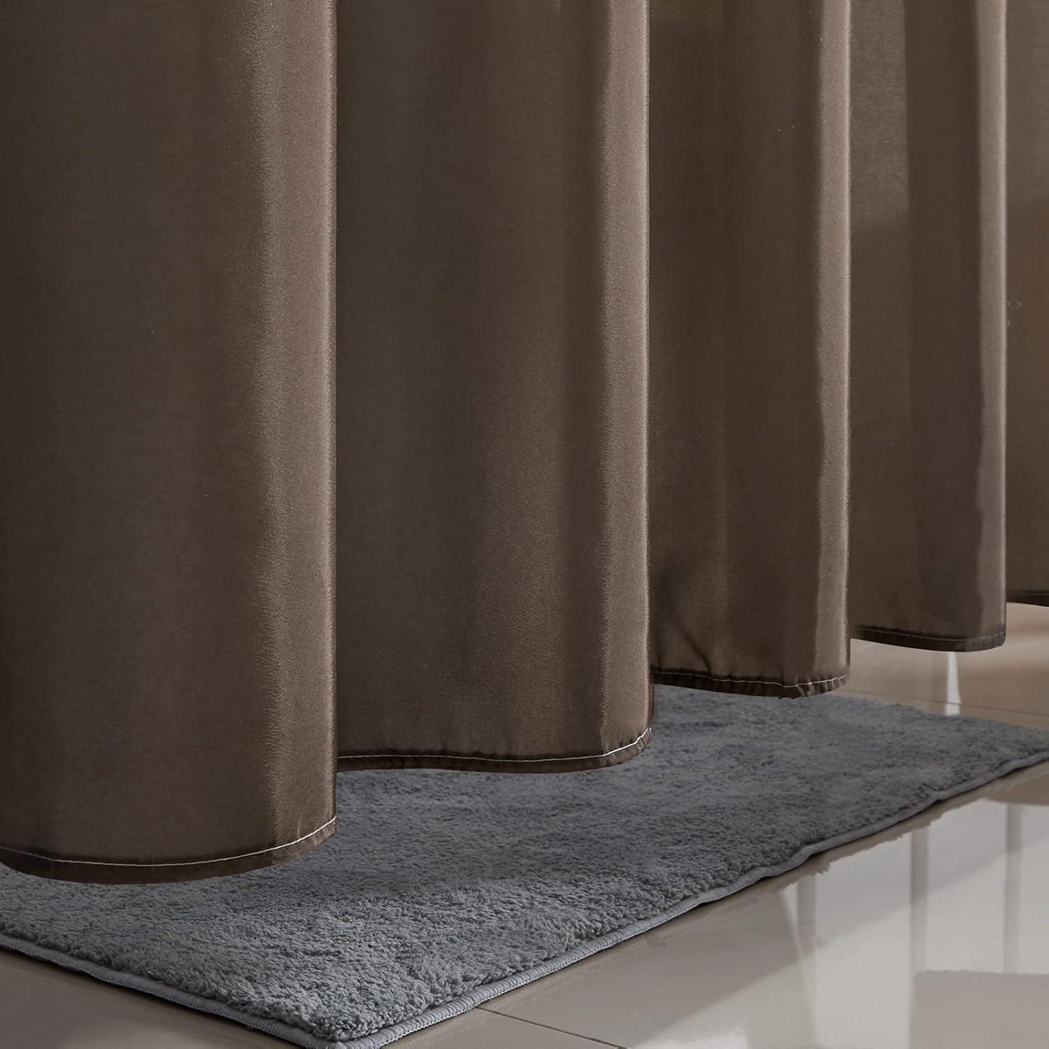 Duschvorhang 100x200cm Polyester Schimmelresistent Wasserdicht Weiß Taupe