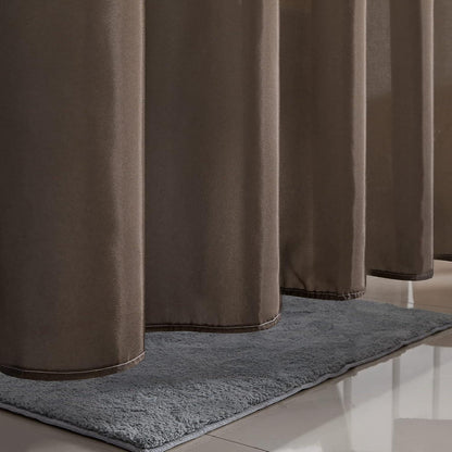 Duschvorhang 100x200cm Polyester Schimmelresistent Wasserdicht Weiß Taupe