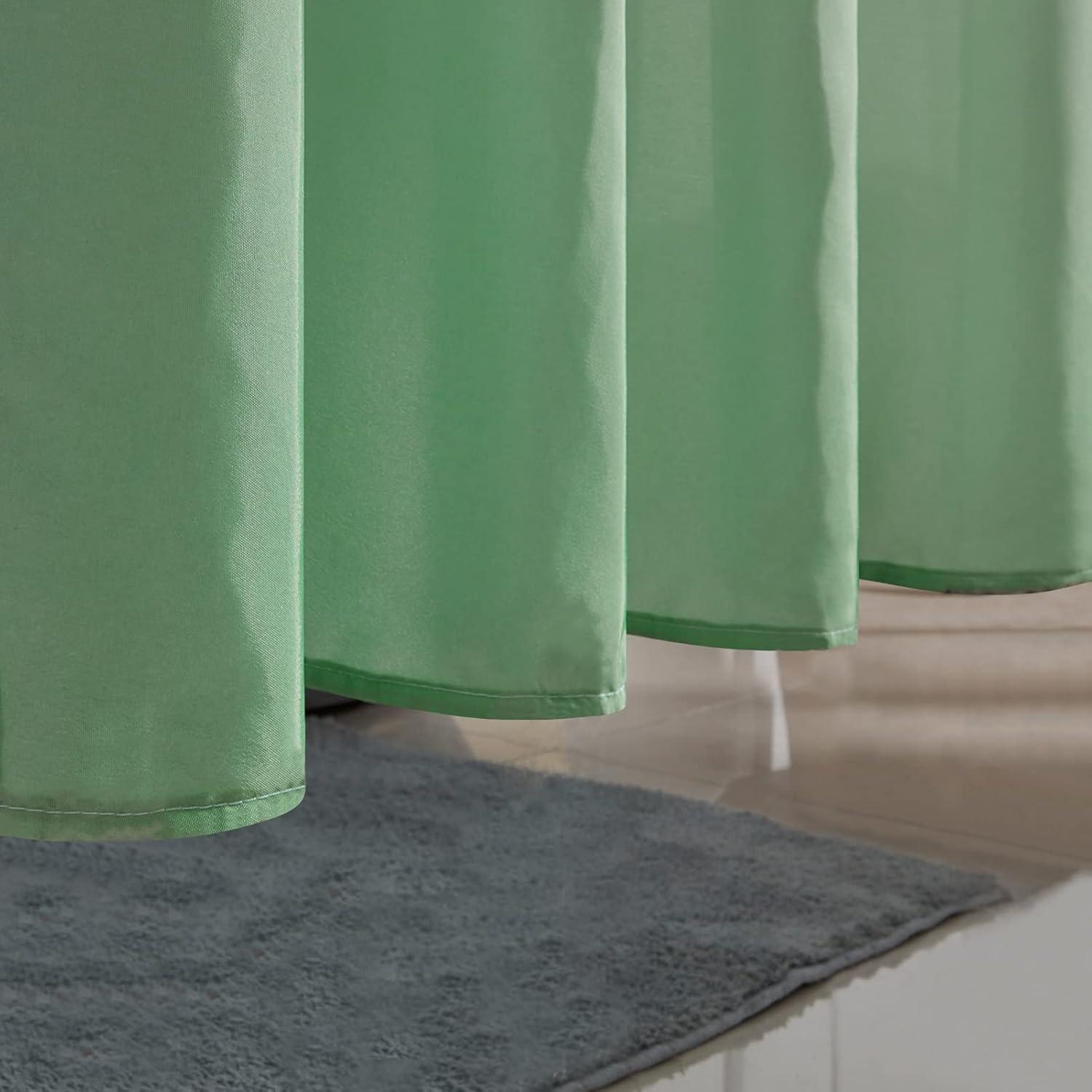 Duschvorhang 100x200cm Anti-schimmel Wasserdicht Waschbar Badvorhang Weiß Grün 6 Duschvorhangringe