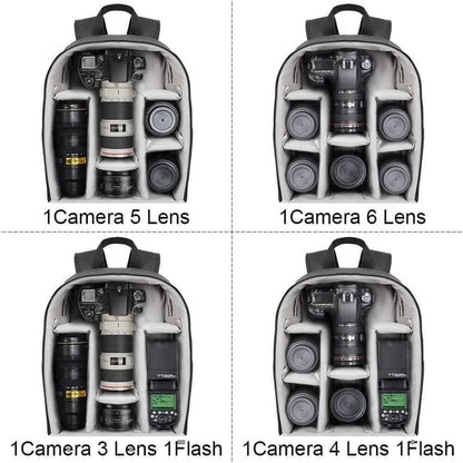 Kamerarucksack Wasserdicht Fotorucksack für DSLR/SLR Sony Canon Nikon 2.0 Grau S