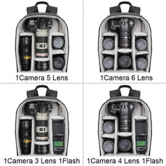 Kamerarucksack Wasserdicht Fotorucksack für DSLR/SLR Sony Canon Nikon 2.0 Grau S