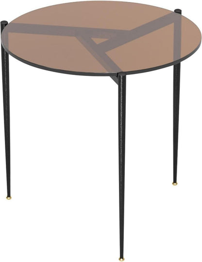 Runder Glas Couchtisch Minimalistisch Gold 50x50x50 cm