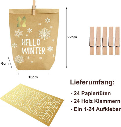 Adventskalender zum Befüllen 24 Weihnachtskalender