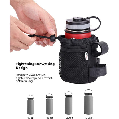 Fahrrad Flaschenhalter Schwarz 11cm Höhe mit Netztaschen für