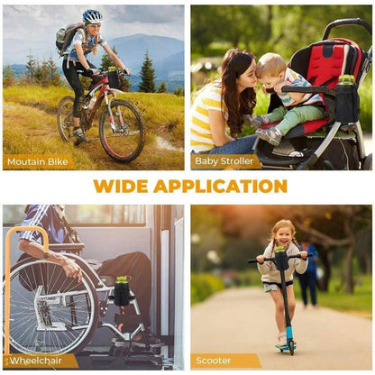 Fahrrad Flaschenhalter Schwarz 11cm Höhe mit Netztaschen für