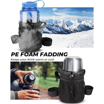 Fahrrad Flaschenhalter Schwarz 11cm Höhe mit Netztaschen für