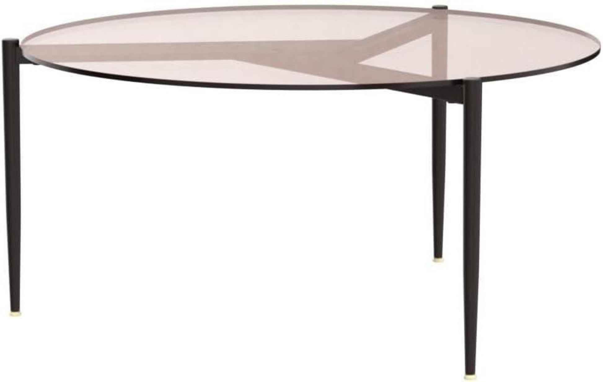 Runder Glas Couchtisch Gold Sofatisch Modern Beistelltisch 80x80x40cm