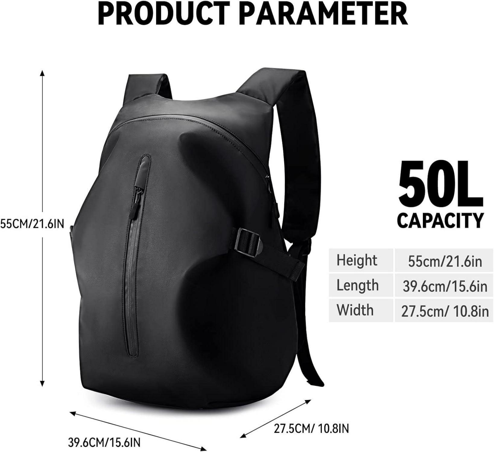 Motorradrucksack wasserdichter Helmrucksack 17-Zoll Laptop Großschwarz