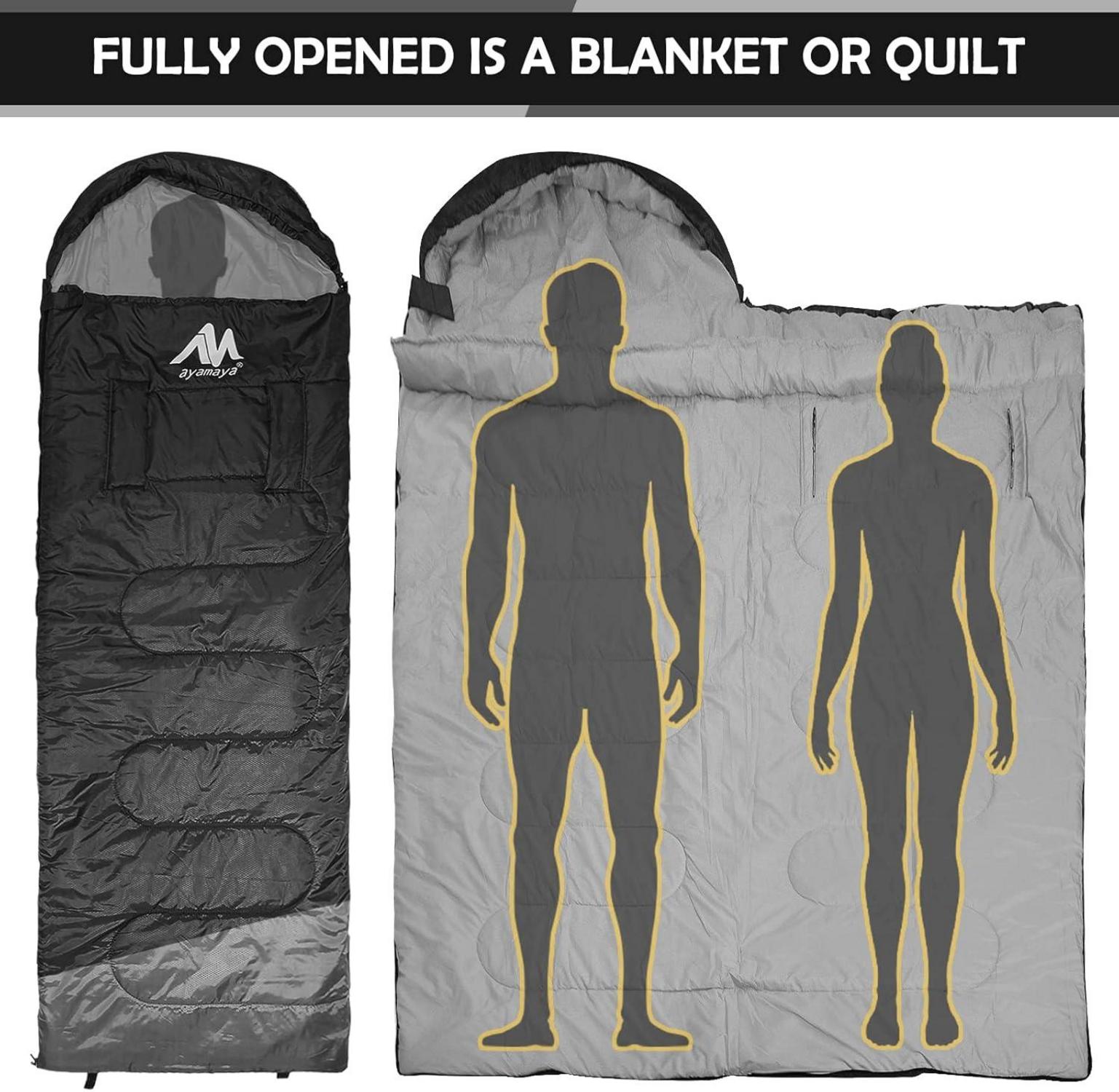 Schlafsack 4 Jahreszeiten -20 ℃-10℃ 220x80cm Koppelbar Wasserdichter Outdoor