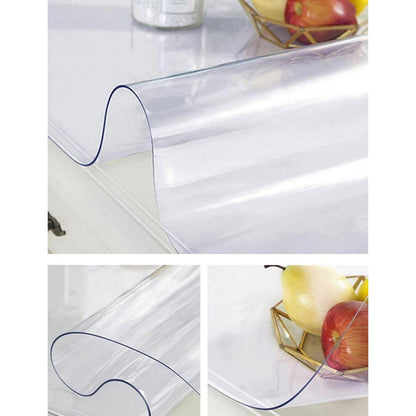 PVC Tischdecke Transparent 90x140cm / 140x90cm - 2mm Dicke