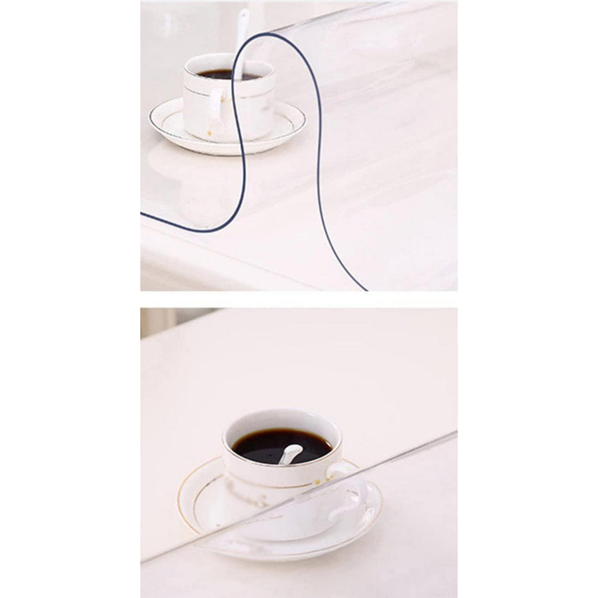 PVC Tischdecke Transparent 80x130cm / 130x80cm - 2mm Dicke